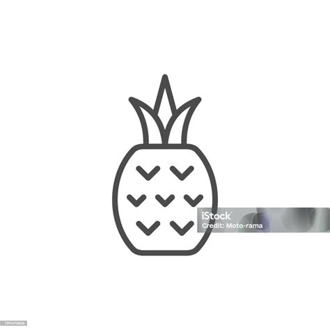 Pineapple Line Outline Icon Fruit Concept Stock Illustration Download Image Now Concepts