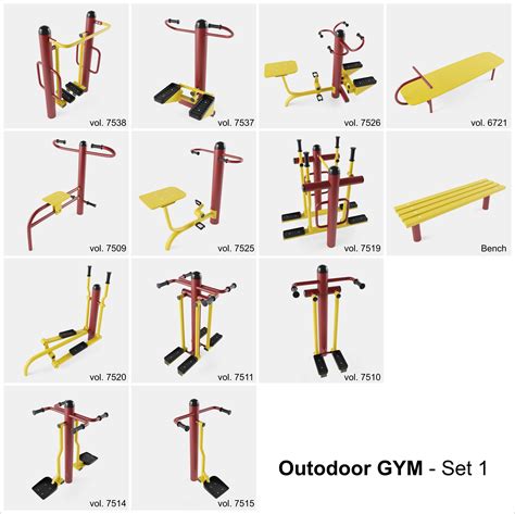 Outdoor Gym Set 001 3d Model Cgtrader