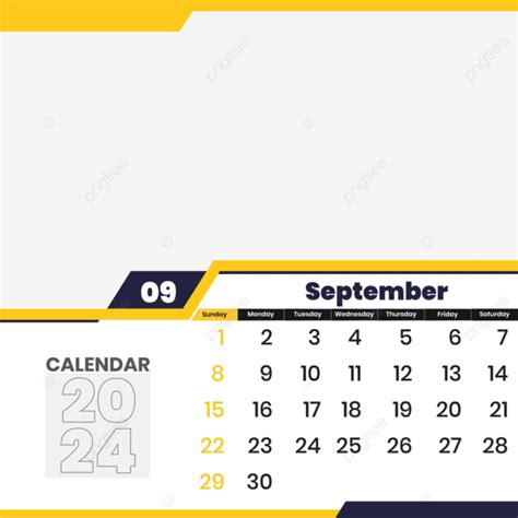 Dise O De Calendario Mensual De Septiembre De Con Transparente