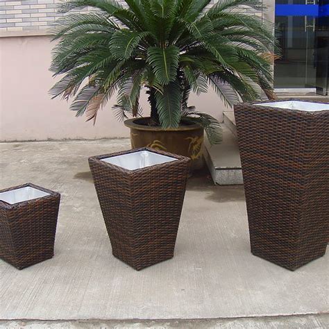 Outdoor Planters, Flower planter pots, rattan garden pots