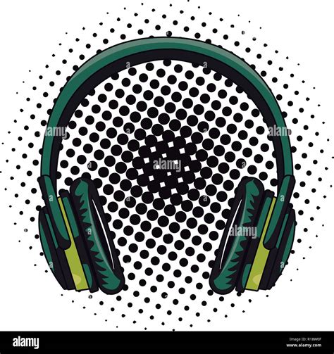 pop art music headphone cartoon vector illustration graphic design ...