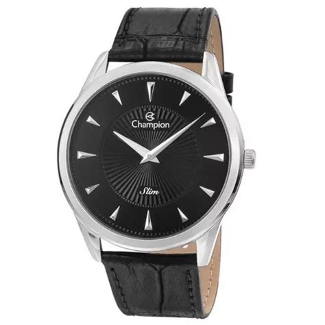 Reloj Champion Ca21768t De Cuero Negro Delgado Para Hombre MercadoLibre