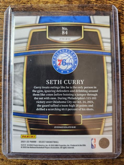 Panini Select Seth Curry Concourse Blue Prizm Philadelphia