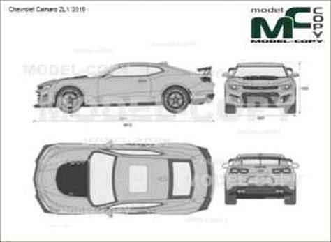 Chevrolet Camaro Zl1 2019 2d Drawing Blueprints 64982 Model