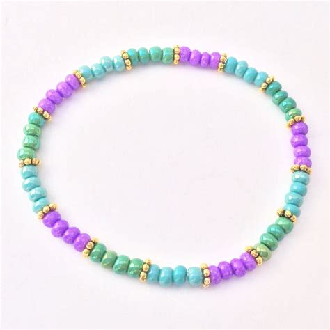 Beaded Stretch Bracelet Multi Color Beaded Bracelet Elastic