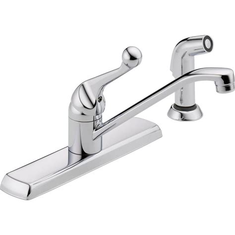 Delta Classic Single Handle Standard Kitchen Faucet With Side Sprayer