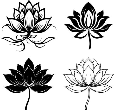 Silhouette Of Lotus Flower 46856615 Vector Art At Vecteezy