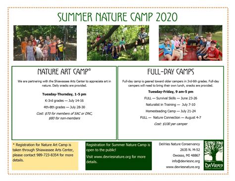 Nature Camps - DeVries Nature Conservancy