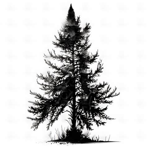 Premium Photo Black Silhouette Fur Tree Isolated On White