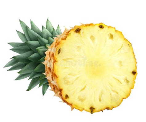 Pineapple Cut Half Isolated On White Background Stock Photo Image Of