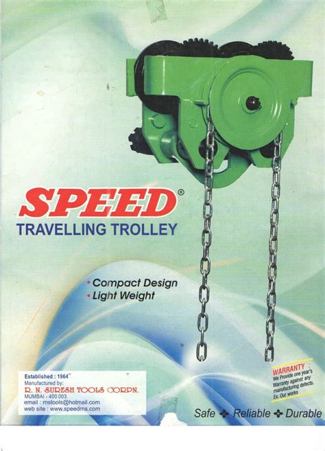 Manual Speed Mono Rail Travelling Trolley Geared Type At Rs 6500 In