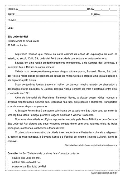 Interpretação De Texto Ensino Médio Com Gabarito Edukita