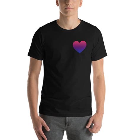 Bisexual Pride Flag Gradient Heart T Shirt Lgbt Pride Shirt Etsy