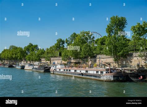 Beautiful Cityscape With The Famous Seine River At Paris France Stock