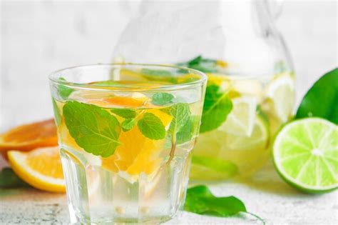 Premium Photo Refreshing Cold Citrus Water With Mint