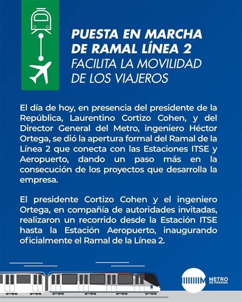 El Metro de Panamá on Twitter Inauguración del Ramal de la Línea2