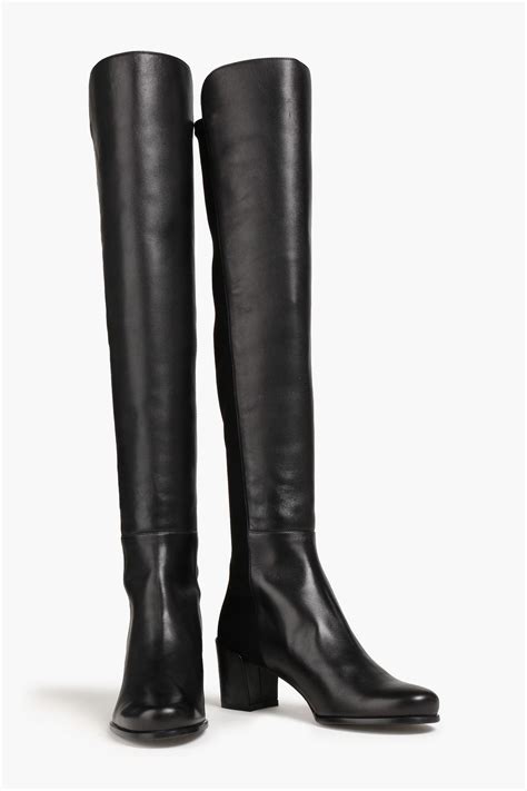 Stuart Weitzman City Leather And Neoprene Over The Knee Boots The Outnet