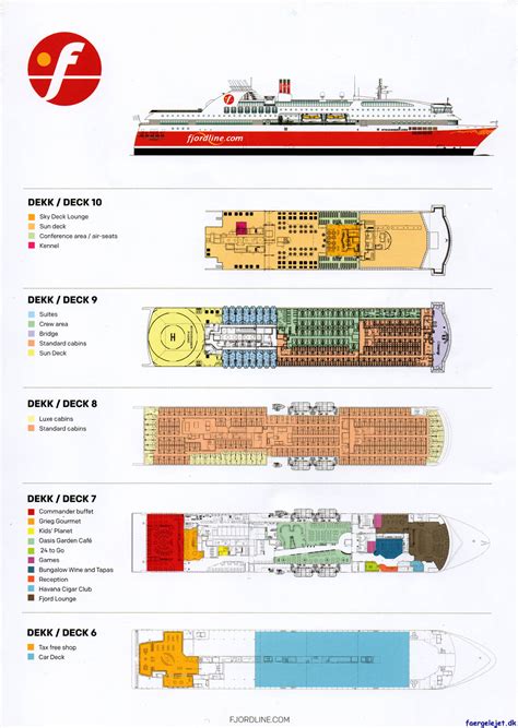 Stavangerfjord Dæksplan for Stavangerfjord dæk 1 stort billede