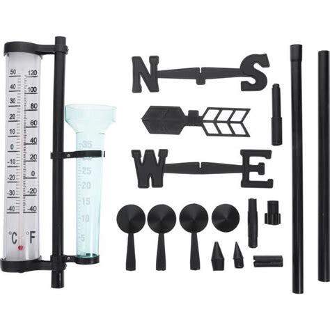 YARNOW Station Météo 3 en 1 Pluviomètre Extérieur avec Girouette Et