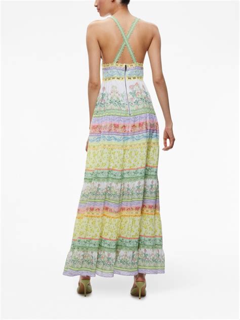 Alice Olivia Karolina Panelled Maxi Dress Yellow Farfetch Uk