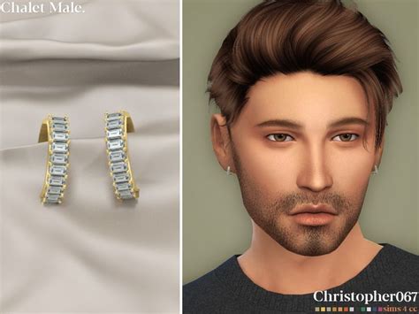 Christopher067s Chalet Earrings Male Sims 4 Men Clothing Sims 4 Piercings Sims