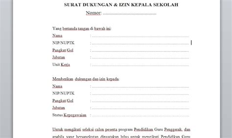 Contoh Surat Izin Dan Rekomendasi Guru Penggerak