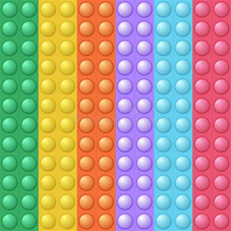 Seamless Pattern With Trendy Game Pop It Simple Dimple Rainbow Fidget