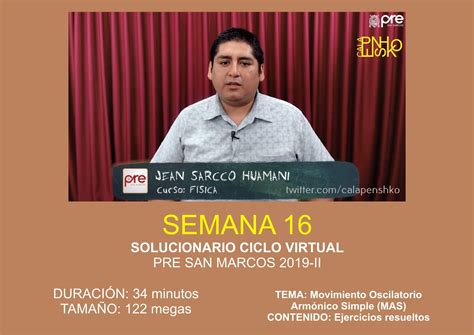 Solucionarios De La Pre San Marcos F Sica Semana Pre San Marcos Ii