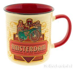 Beker Vintage Amsterdam Skyline Rood Kopen Bij HollandWinkel NL