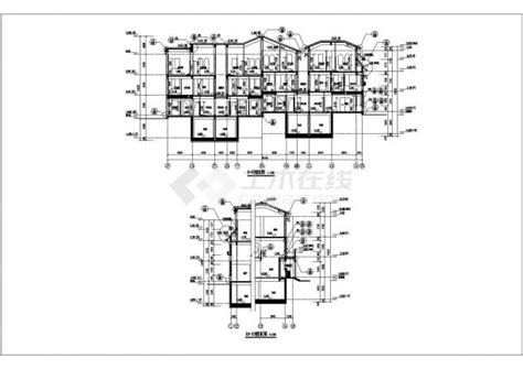 辽宁 三层联排式别墅建筑剖面cad建筑设计施工图别墅建筑土木在线