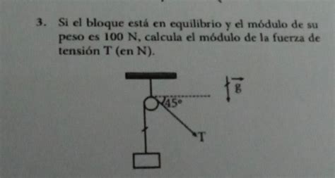 Si El Bloque Est En Equilibrio Y El M Dulo De Su Peso Es N