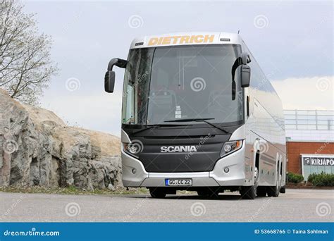 Scania Touring Coach Bus Parked Editorial Photo - Image of asphalt ...