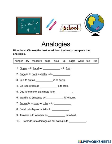 Analogies interactive activity | Live Worksheets - Worksheets Library