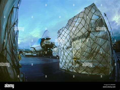 cargo being loaded onto a Boeing 747-200F Stock Photo - Alamy