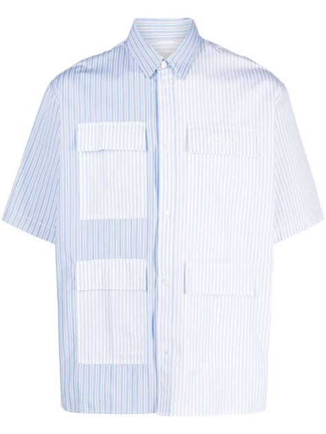 Maison Kitsuné colour block Striped Shirt Farfetch