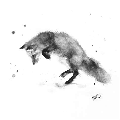 Fox Art Print, Fox in Snow Animal Art Prints Animal Art Kids, Animal Prints Nursery, Watercolor ...