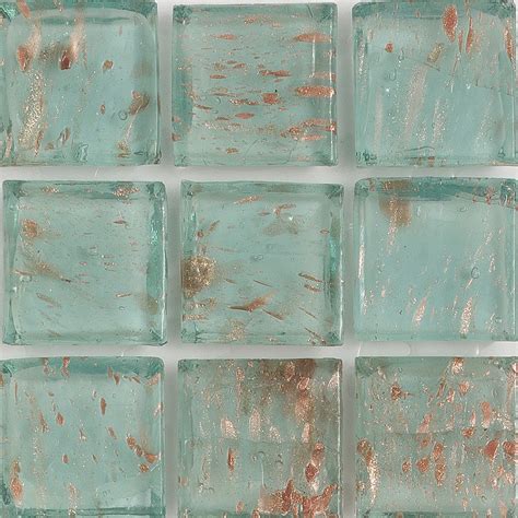 Amazonite Aventurina 1x1 Glass Tile E11 376 05s American Glass Mosaics Aquablu Mosaics