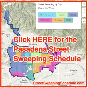 Pasadena Street Sweeping Schedule Map Holidays Ticket