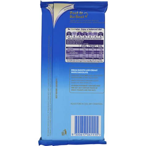Cadbury Dream White Chocolate 200g Block Woolworths