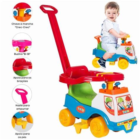 Totoka Plus Azul Totokinha Empurrador Carrinho De Passeio Infantil