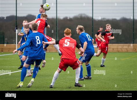 Leeds Uk Th February Amateur Footballers Playing Football
