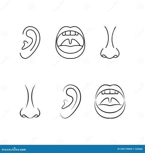 Ent Specialist Logo With Ear Nose And Throat Stock Vector