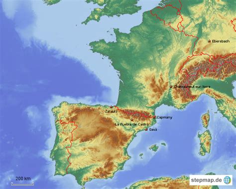 Stepmap Spanien Frankreich Rundreise Landkarte F R Deutschland