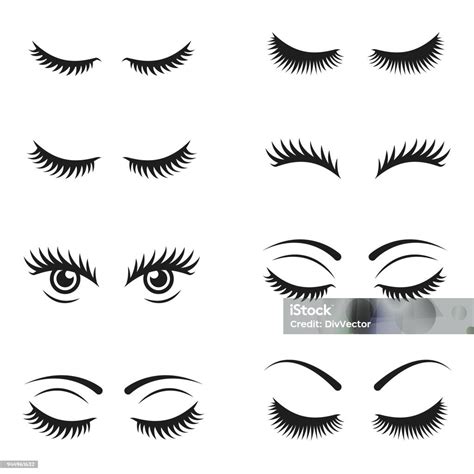 Eyelashes Icon Set Stock Illustration Download Image Now Eyelash