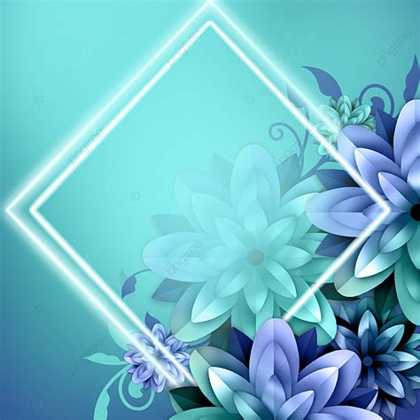 Luxury Blue Neon Tropical Leaves Background Neon Light Neon Tropical