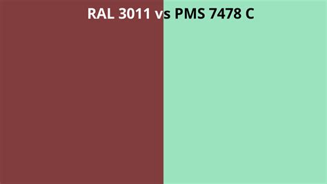 RAL 3011 Vs PMS 7478 C RAL Colour Chart UK