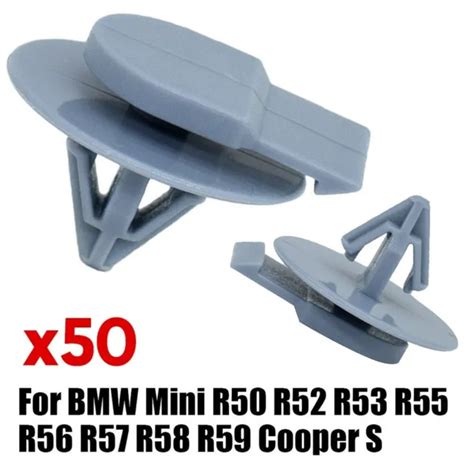 JEU DE 50 Clips D Aile Ext Rieure Gris Pour BMW Pour Mini R50 R53 R56