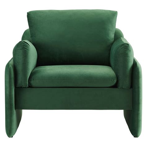 Armchair In Emerald Stain Resistant Velvet Finish AptDeco