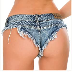 Muydz Women Sexy Cut Off Low Waist Denim Jeans Shorts Cheeky Naught Jean Short Hot Pants For