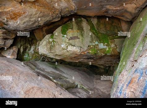 The entrance of Robbers Cave at Robbers Cave State Park in Wilburton ...